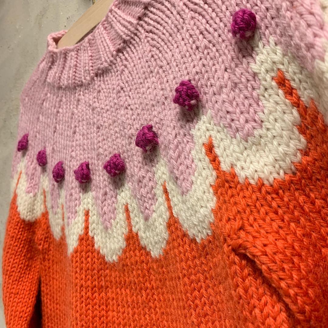 Bølger og Popcorn strikkeopskrift